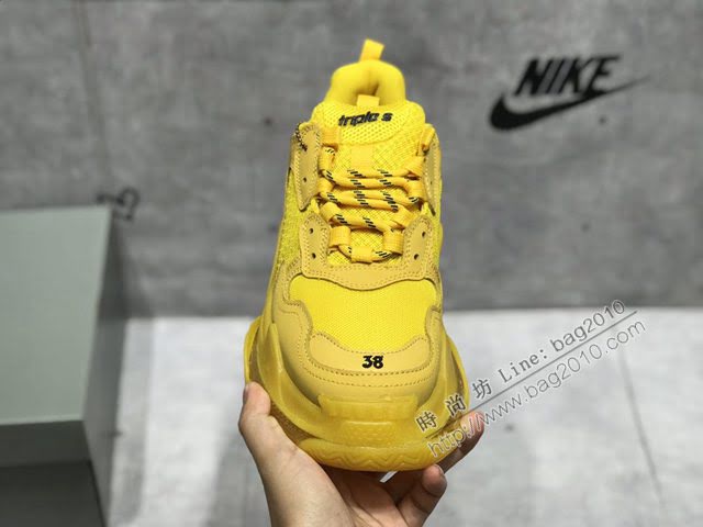 Balenciaga經典款男女鞋 巴黎世家頂級版本Triple S厚底氣墊大底LOGO老爹鞋 Balenciaga情侶款老爹鞋  hdbl1256
